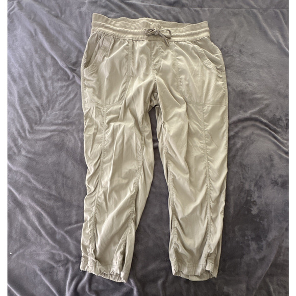 THE NORTH FACE Pants Womens Large Beige Khaki Ruched Leg Drawstring Outdoor - Picture 1 of 11